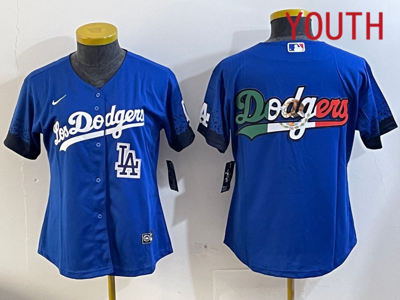Youth Los Angeles Dodgers blank 2024 blue jersey 20241122301->youth mlb jersey->Youth Jersey